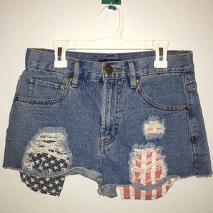 Fourth of July inspired jean shorts